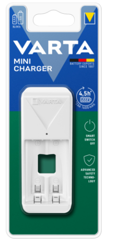 Caricabatterie e batterie Caricabatterie Varta 57656201421 MINI CHARGER Bianco (ord.min.1.00 unità)