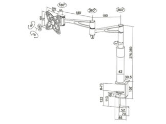 Supporto monitor TV scrivania Supporto monitor TV scrivania Itb MB0953 ECONOMY M Vesa Desktopmount I (ord.min.1.00 unità)
