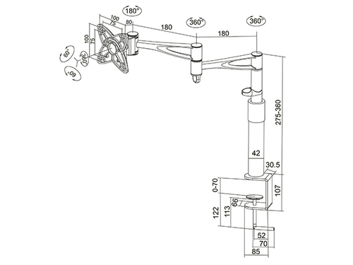 Supporto monitor TV scrivania Supporto monitor TV scrivania Itb MB0953 ECONOMY M Vesa Desktopmount I (ord.min.1.00 unità)