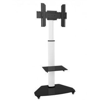 Carrello porta tv e monitor Carrello monitor Techly ICA TR3WH Supporto a Pavimento con Mensola Bia (ord.min.1.00 unità)