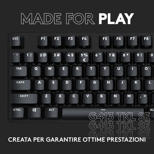 Tastiera computer Tastiera computer Logitech 920 010808 G SERIES G413 Tkl Se Wired Black (ord.min.1.00 unità)