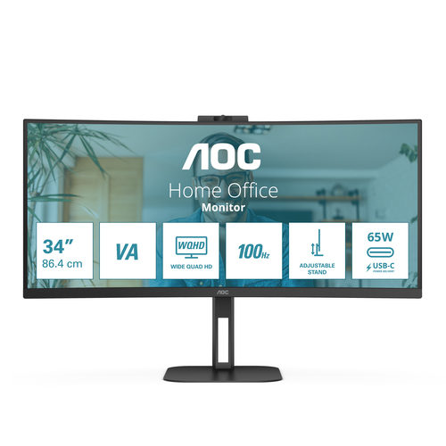 Monitor Monitor Aoc CU34V5CW BK Curvo Nero (ord.min.1.00 unità)