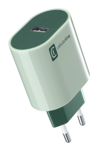 Caricabatterie USB Caricabatterie Cellular Line ACHUSBSMART12WG STYLECOLOR 12W Verde (ord.min.1.00 unità)