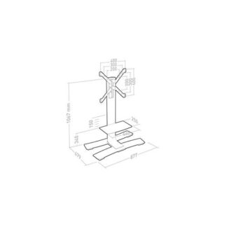 Supporto monitor TV pavimento Supporto monitor TV pavimento Itb ER039021 ERARD Will 1050 L White (ord.min.1.00 unità)