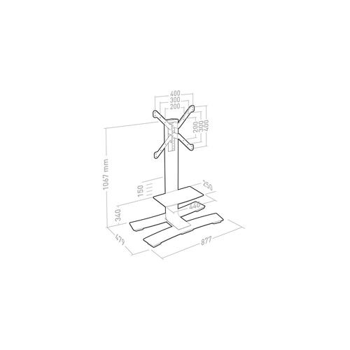 Supporto monitor TV pavimento Supporto monitor TV pavimento Itb ER039021 ERARD Will 1050 L White (ord.min.1.00 unità)