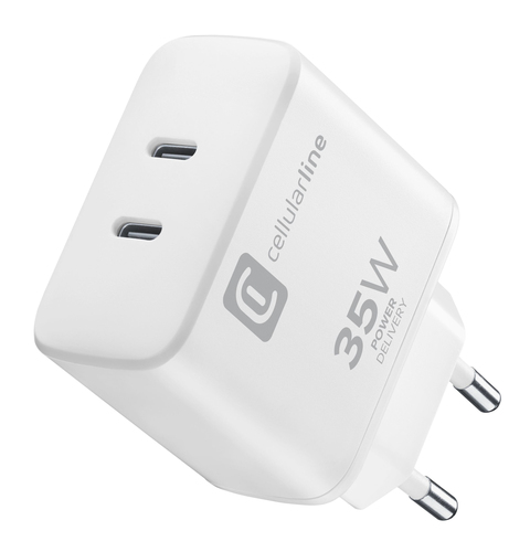 Caricabatterie USB Caricabatterie Cellular Line ACHIPHUSB2PD35WW DUAL CHARGER 35W Power D (ord.min.1.00 unità)