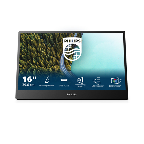 Monitor Monitor Philips 16B1P3302D 00 3000 SERIES Portable Black (ord.min.1.00 unità)