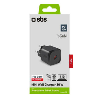 Caricabatterie USB Caricabatterie Sbs TETRGAN1C30W MINI WALL CHARGER 30W GaN Power Delive (ord.min.1.00 unità)