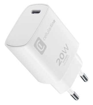 Caricabatterie USB Caricabatterie Cellular Line ACHIPHUSBCPD20SMLW 20W Power Delivery Bia (ord.min.1.00 unità)