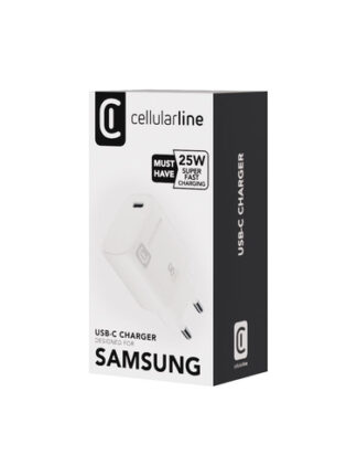 Caricabatterie USB Caricabatterie Cellular Line ACHSMUSBCPD25WSMLW SUPER FAST 25W Power D (ord.min.1.00 unità)