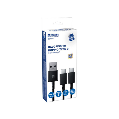 Cavo USB C Cavo USB C Xtreme 90531 PLAYSTATION 5 Double Black (ord.min.1.00 unità)