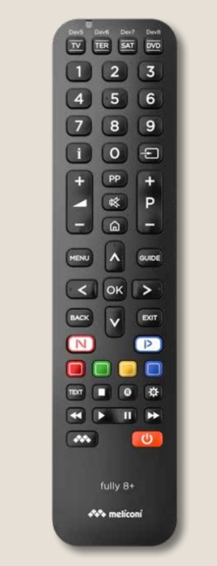 Telecomando tv Telecomando tv Meliconi 808014 FULLY 8+ Black (ord.min.1.00 unità)