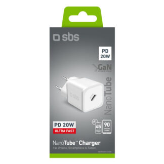 Caricabatterie Sbs TETRGAN1C20W NANOTUBE 20W GaN Power Delivery White Caricabatterie USB (ord.min.1.00unità)