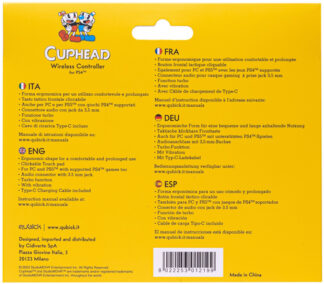 Gamepad Gamepad Qubick ACP40224 PLAYSTATION 4 Cuphead Yellow (ord.min.1.00 unità)