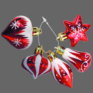 Set addobbi albero Natale Set addobbi albero Natale Pre Qu' Italia B4630 Addobbi Assortito Rosso (ord.min.1.00 unità)