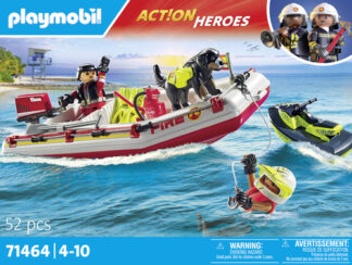 Costruzioni Costruzioni Playmobil 71464 ACTION HEROES Gommone dei pompieri e acqua (ord.min.1.00 unità)