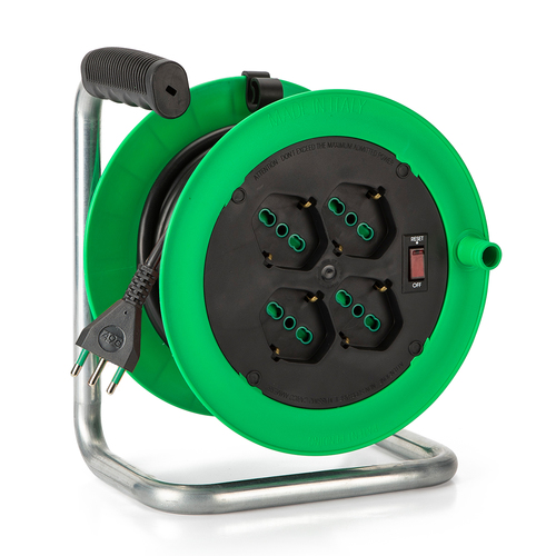 Avvolgicavo elettrico Avvolgicavo elettrico Fanton 146106 ZEUS 4P e interruttore Verde e Ner (ord.min.1.00 unità)