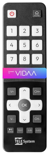 Telecomando tv Telecomando tv Telesystem 58035024 VIDAA Easy Black (ord.min.1.00 unità)
