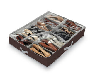 Custodia abiti Custodia abiti Domoliving 910095 Porta scarpe 12 paia con zip Marrone (ord.min.1.00 unità)