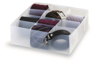 Scatola salvaspazio Scatola salvaspazio Domoliving 911000 Organizer cassetto 12p Bianco tr (ord.min.1.00 unità)