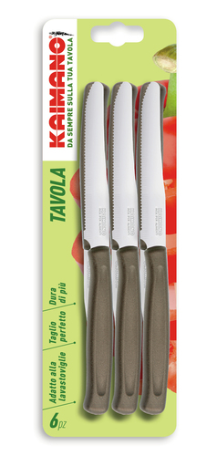 Set coltelli tavola Set coltelli Kaimano 1023397 DINAMIK lama seghettata Marrone (ord.min.1.00 unità)