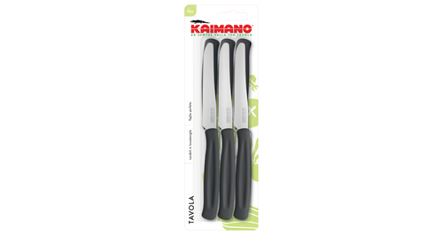 Set coltelli tavola Set coltelli Kaimano 1023398 DINAMIK lama seghettata Nero (ord.min.1.00 unità)