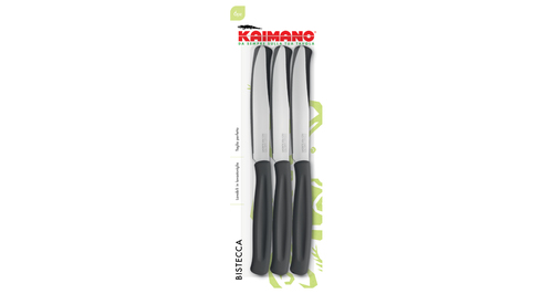 Set coltelli bistecca Set coltelli bistecca Kaimano 1023407 DINAMIK lama denti fini Nero (ord.min.1.00 unità)