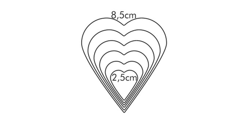 Stampo biscotti Formine biscotti Tescoma 631362 DELICIA Cuore d. 2,5 - 8,5 cm Silver (ord.min.1.00 unità)