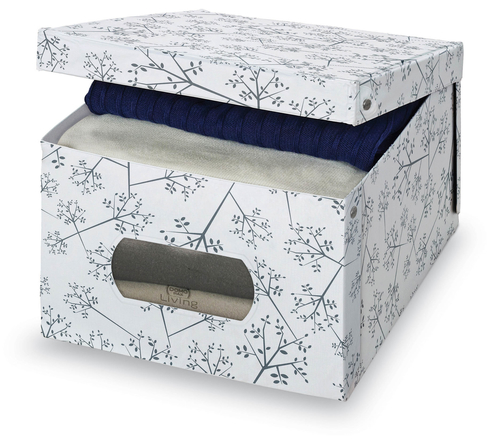 Scatola salvaspazio Scatola salvaspazio Domoliving 916060 BON TON con oblò Bianco e Grigio (ord.min.1.00 unità)