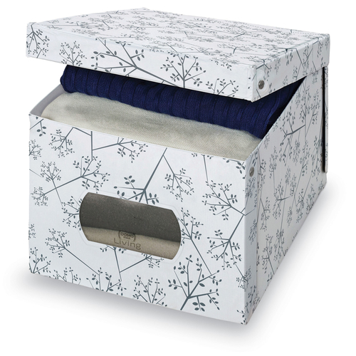 Scatola salvaspazio Scatola salvaspazio Domoliving 916050 BON TON con oblò Bianco e Grigio (ord.min.1.00 unità)