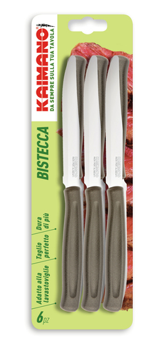 Set coltelli bistecca Set coltelli bistecca Kaimano 1023406 DINAMIK lama denti fini Marrone (ord.min.1.00 unità)
