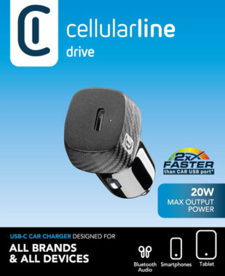 Caricabatterie accendisigari Caricabatterie accendisigari Cellular Line CBRUSBCPD20WK CAR POWER 20W (ord.min.1.00 unità)