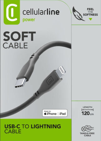 Cavo Lightning Cavo Lightning Cellular Line USBDATASOFTC2LMFIK SOFT CABLE Certificato (ord.min.1.00 unità)