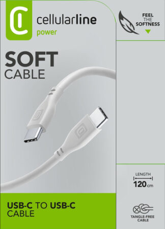 Cavo USB C Cavo USB C Cellular Line USBDATASOFTC2CD SOFT CABLE Antigroviglio Silv (ord.min.1.00 unità)