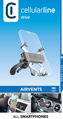 Supporto auto smartphone Supporto auto smartphone Cellular Line GRAVITYHOLDERVENTK SLIDE FIT Bl (ord.min.1.00 unità)
