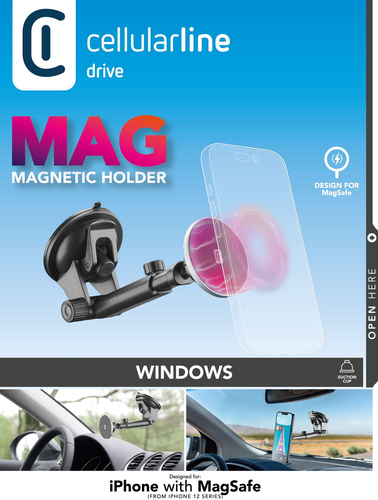 Supporto auto smartphone Supporto auto smartphone Cellular Line MAGSFHOLDERWINDK MAGSAFE Touch (ord.min.1.00 unità)