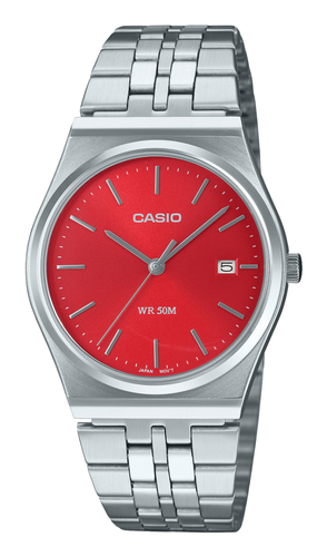 Orologio polso Orologio Casio MTP B145D 4A2VEF TIMELESS Silver e Red (ord.min.1.00 unità)