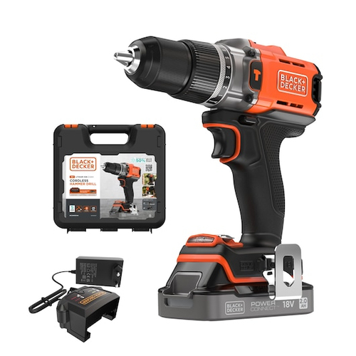 Trapano percussione batteria Trapano percussione Black & Decker BCD383D1XKQW POWERCONNECT (ord.min.1.00 unità)