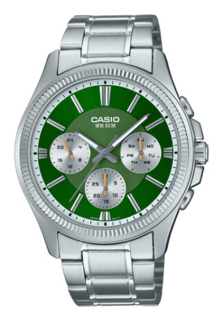 Orologio Casio MTP 1375PD 3AVEF Silver e Green Orologio polso (ord.min.1.00unità)