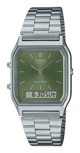 Orologio polso Orologio Casio AQ 230A 3AMQYES VINTAGE Silver e Green (ord.min.1.00 unità)
