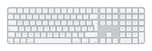 Tastiera computer Tastiera computer Apple MXK73T A MAGIC KEYBOARD Touch ID Silver e Whit (ord.min.1.00 unità)