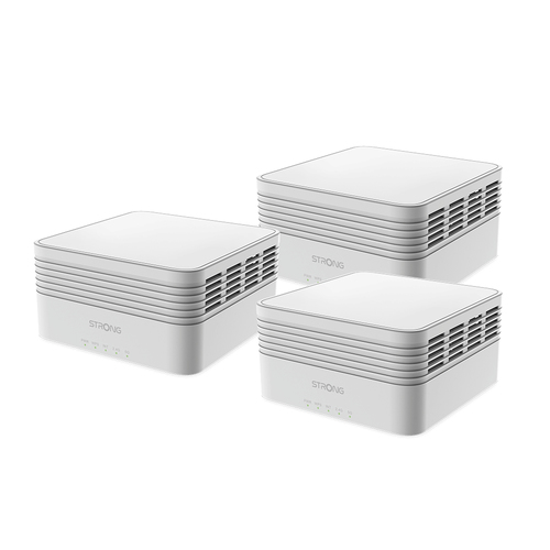 Set mesh Wi Fi Set mesh Strong MESHTRIAX3000 ATRIA AX3000 Grey e White (ord.min.1.00 unità)