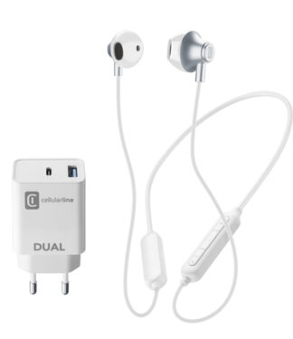 Caricabatterie USB Caricabatterie Cellular Line CHARGEMUSICIPHBT Charge & Music kit White (ord.min.1.00 unità)
