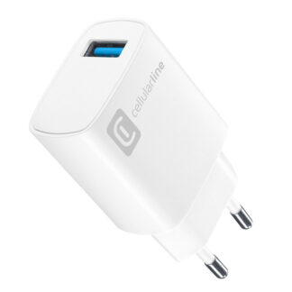 Caricabatterie USB Caricabatterie Cellular Line ACHUSB18WSMLW 18W White (ord.min.1.00 unità)