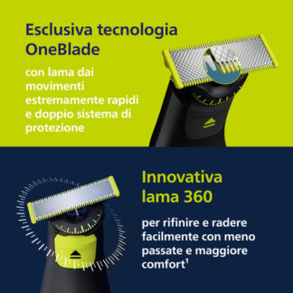 Rasoio barba elettrico Rasoio barba Philips QP6542 15 ONEBLADE PRO 360 Face & Body Black e Li (ord.min.1.00 unità)