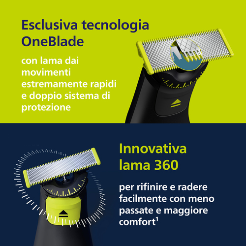 Rasoio barba elettrico Rasoio barba Philips QP6542 15 ONEBLADE PRO 360 Face & Body Black e Li (ord.min.1.00 unità)