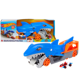 Playset pista Playset Shark chomp transporter con auto 1:64 Mattel GVC36 HOT WHEELS (ord.min.1.00 unità)