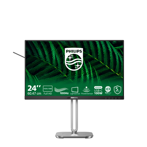 Monitor Monitor Philips 24B2G5301 00 5000 SERIES Black e Silver (ord.min.1.00 unità)