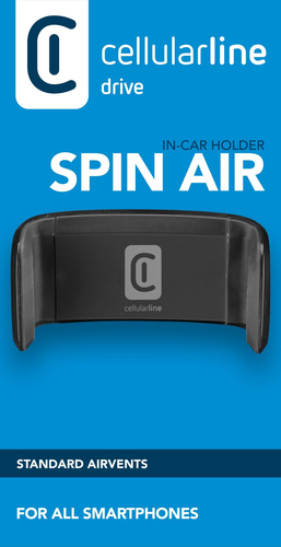 Supporto auto smartphone Supporto auto smartphone Cellular Line HANDYHOLDERK SPIN AIR Black (ord.min.1.00 unità)