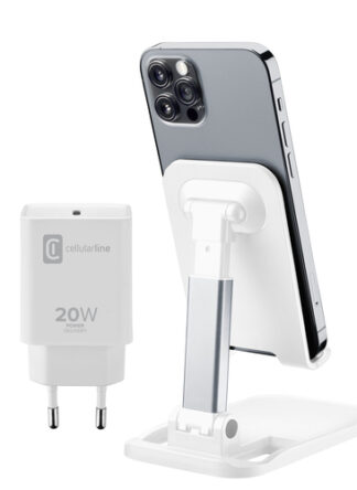 Caricabatterie USB Caricabatterie Cellular Line CHARGESTANDKITIPH CHARGE & STAND KIT Whit (ord.min.1.00 unità)